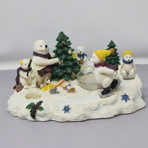 Winter-Themed Pfalzgraff Polar Bears Tealight Candle Holder Christmas Holiday